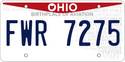 OH license plate FWR7275