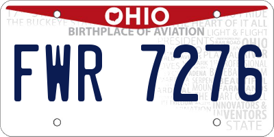 OH license plate FWR7276
