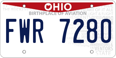 OH license plate FWR7280