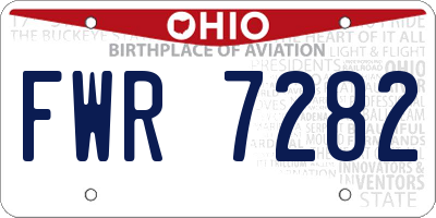 OH license plate FWR7282