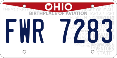 OH license plate FWR7283