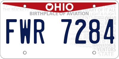 OH license plate FWR7284