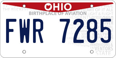 OH license plate FWR7285