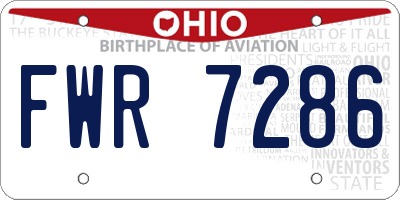 OH license plate FWR7286