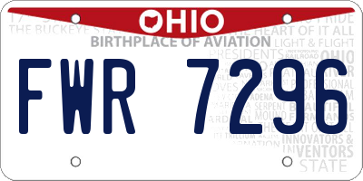OH license plate FWR7296