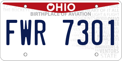 OH license plate FWR7301