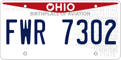 OH license plate FWR7302