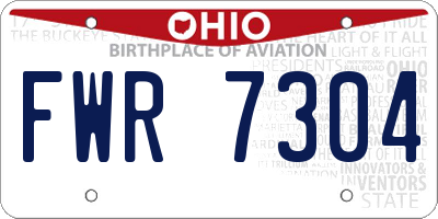 OH license plate FWR7304