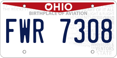 OH license plate FWR7308