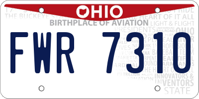 OH license plate FWR7310