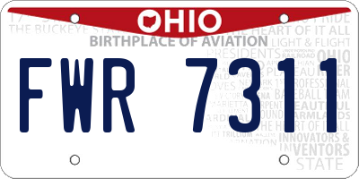 OH license plate FWR7311