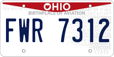 OH license plate FWR7312