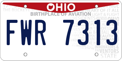 OH license plate FWR7313