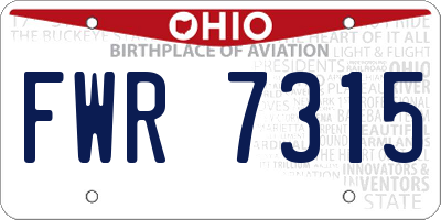 OH license plate FWR7315