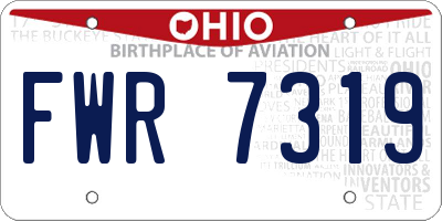 OH license plate FWR7319