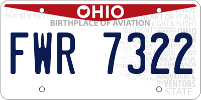 OH license plate FWR7322