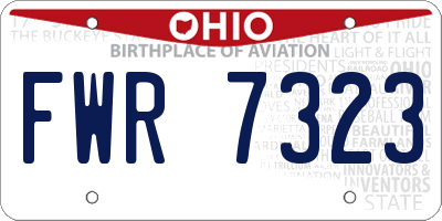 OH license plate FWR7323