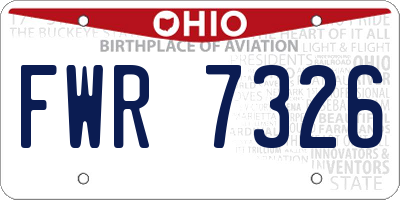 OH license plate FWR7326