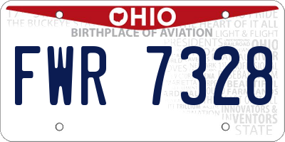 OH license plate FWR7328
