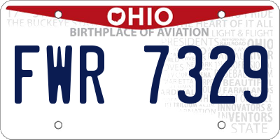 OH license plate FWR7329