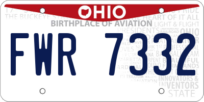 OH license plate FWR7332