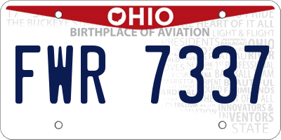 OH license plate FWR7337