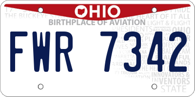OH license plate FWR7342