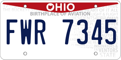 OH license plate FWR7345