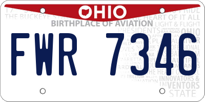 OH license plate FWR7346