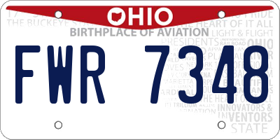 OH license plate FWR7348