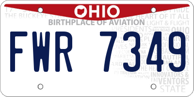 OH license plate FWR7349