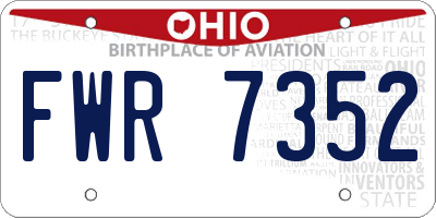 OH license plate FWR7352