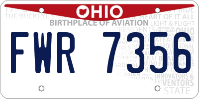 OH license plate FWR7356