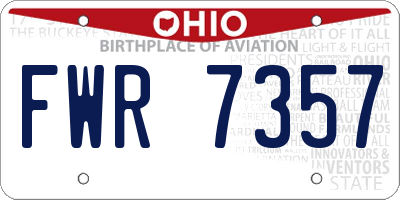 OH license plate FWR7357