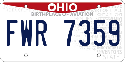 OH license plate FWR7359