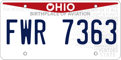 OH license plate FWR7363
