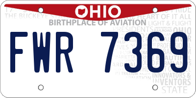 OH license plate FWR7369