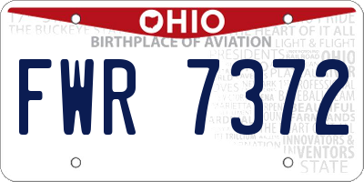 OH license plate FWR7372