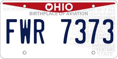 OH license plate FWR7373