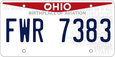 OH license plate FWR7383