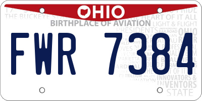 OH license plate FWR7384
