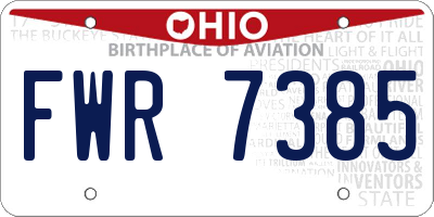 OH license plate FWR7385