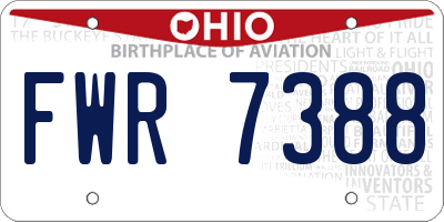 OH license plate FWR7388