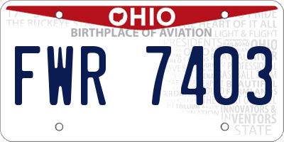 OH license plate FWR7403