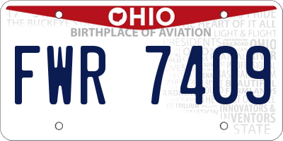 OH license plate FWR7409