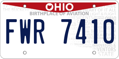 OH license plate FWR7410