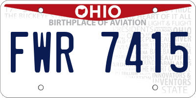OH license plate FWR7415