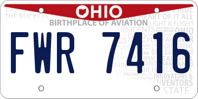 OH license plate FWR7416