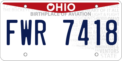 OH license plate FWR7418