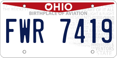 OH license plate FWR7419